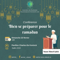  Conférence : Bien se préparer pour le Ramadan
